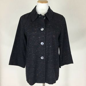 J Jill Women Blazer Cotton Blend Tweed Size S